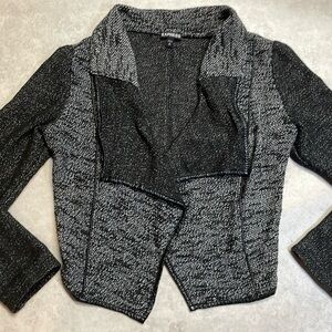 Express women’s/juniors black/gray long sleeve sweater/jacket size SP